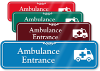Ambulance Entrance Hospital Showcase Sign