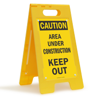 Area Under Construction Keep Out Caution Floor Sign