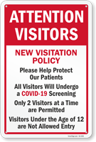 Attention Visitors Help Protect Our Patients Sign