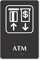 ATM TactileTouch Braille Sign with Graphic