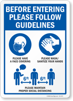Before Entering Please Follow Guidelines Sign