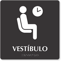 Vestibulo Spanish Tactile Touch Braille Sign