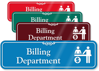 Billing Department Hospital Showcase Sign