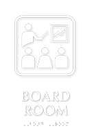 Board Room Symbol TactileTouch™ Sign with Braille