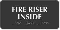Fire Riser Inside TactileTouch™ ADA Sign with Braille