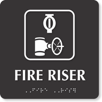 Fire Riser TactileTouch™ Sign with Braille