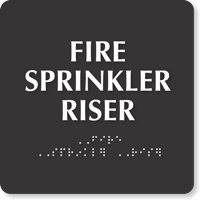 Fire Sprinkler Riser TactileTouch™ Sign with Braille