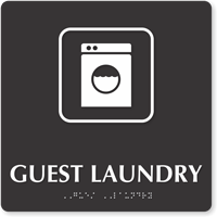 TactileTouch™ Guest Laundry Sign with Braille