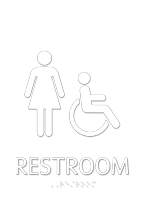 Restroom, with Women/ISA Handicapped Graphic Braille Sign