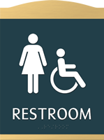 Restroom Women/ISA Handicapped Graphic and Braille Sign