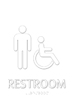 Restroom, with Men/ISA Handicapped Graphic Braille Sign