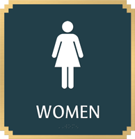 Women, with Graphic and Braille Sign