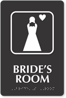 Brides Room Symbol ADA TactileTouch™ Sign with Braille