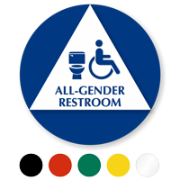 California All Gender Restroom Sign with Handicap Symbol