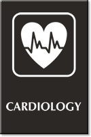 Cardiology Engraved Hospital Sign with Heart's ECG Symbol