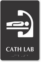 Cath Lab Braille Sign, Diagnostic Imaging Equipment Symbol