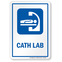 Cath Lab Sign with Diagnostic Imaging Equipment Symbol