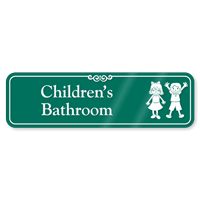 Children Bathroom Wall Sign