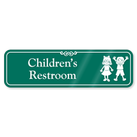 Children Bathroom Wall Sign