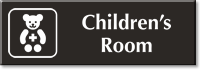 Children's Room Engraved Hospital Sign with Teddy Symbol