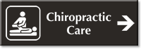 Chiropractic Care Engraved Sign with Right Arrow Symbol