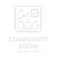 Community Room TactileTouch Braille Sign with Graphic