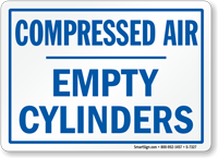 Compressed Air Empty Cylinders Sign