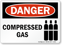 Danger Compressed Gas Sign