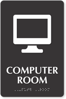 Computer Room TactileTouch™ Sign with Braille