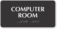 Computer Room Tactile Touch Braille Sign