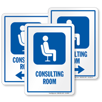 Consulting Room Hospital Sign with Symbol