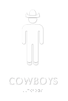 Cowboys TactileTouch Braille Restroom Sign with Graphic