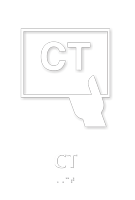 CT Braille Sign with Computed Tomography Symbol