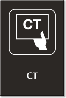 CT Engraved Sign with Computed Tomography Symbol