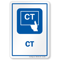 CT Diagnostic Center Sign with Computed Tomography Symbol
