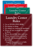 Custom Laundry Center Rules Designer Sign