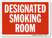 Designated Smoking Room Sign