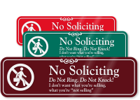 No Soliciting, Do Not Knock ShowCase™ Wall Sign