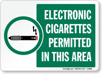 Electronic Cigarettes Permitted In This Area Sign