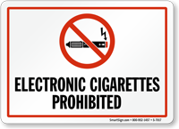 Electronic Cigarettes Prohibited, No Smoking Sign