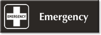 Emergency Engraved Hospital Sign with First-Aid Plus Symbol