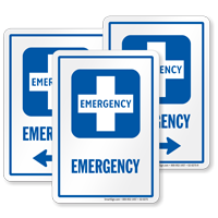 Emergency Hospital Sign with First-Aid Plus Symbol