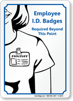 Employee ID Badges Required Sign