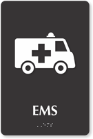 EMS TactileTouch Braille Hospital Sign