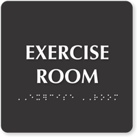 Exercise Room Tactile Touch Braille Door Sign