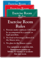 Exercise Room Rules Sign