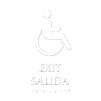 Exit, Salida Tactile Touch Braille Bilingual Sign