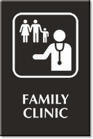 Family Clinic Engraved Hospital Sign