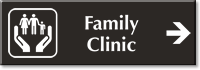 Family Clinic Engraved Sign with Right Symbol