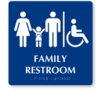 Family Pictogram Braille Restroom Sign